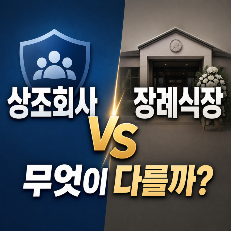 상조회사 VS 장례식장 차이 비교 및 선택 가이드