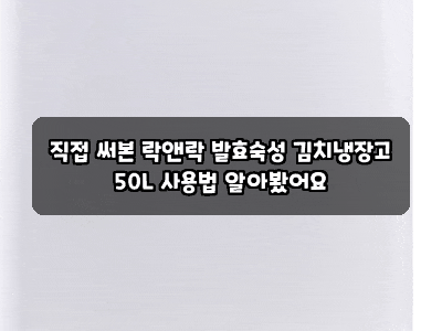직접 써본 락앤락 발효숙성 김치냉장고 50L 사용법 알아봤어요
