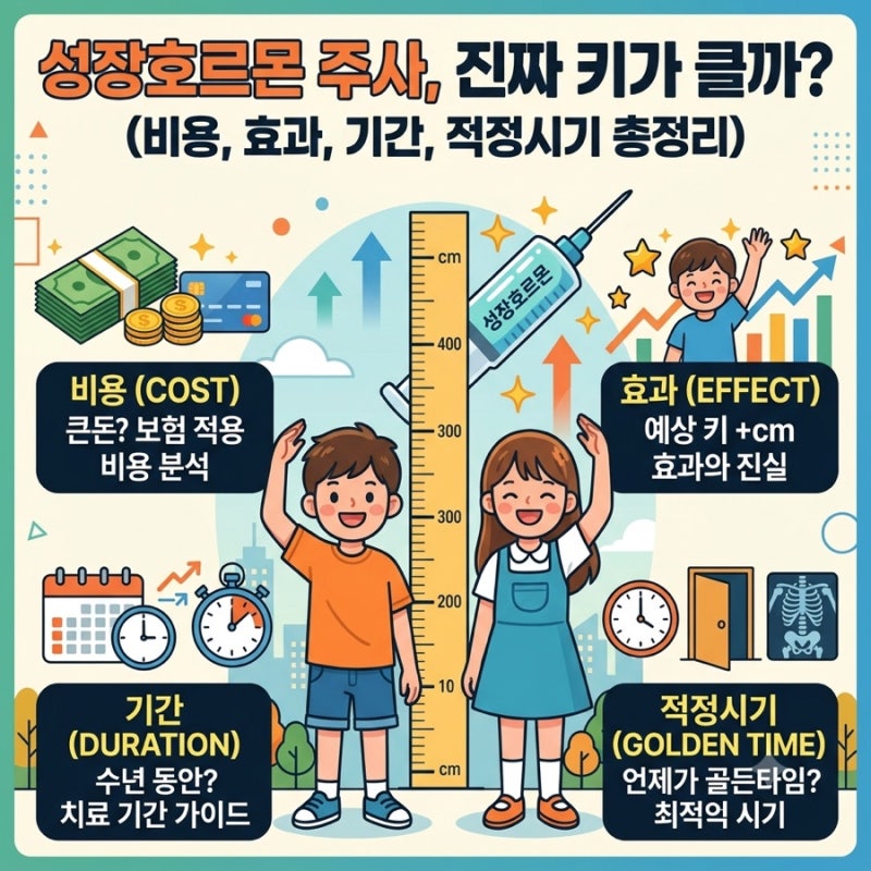 성장호르몬 주사 맞으면 몇 센치나 더 클까? (+예상키 계산법, 비용, 적정 나이 등 총정리)