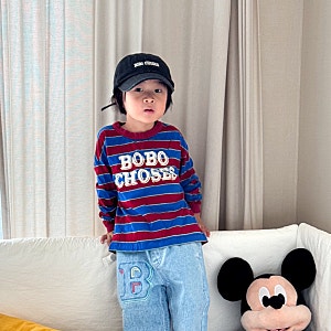 보보쇼즈 26fw 2차 모자 브랜디드 스트라이프 티셔츠 데님 타오 26fw 2차