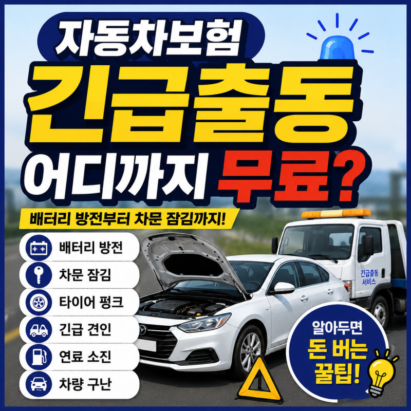 자동차보험 긴급출동, 어디까지 무료 무상 서비스일까?