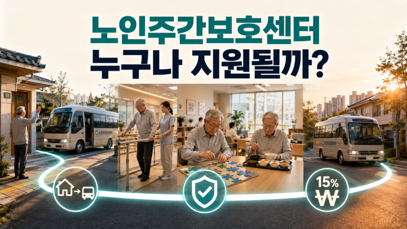 노인주간보호센터 누구나 이용할 수 있을까? 국가 지원과 비용 총정리