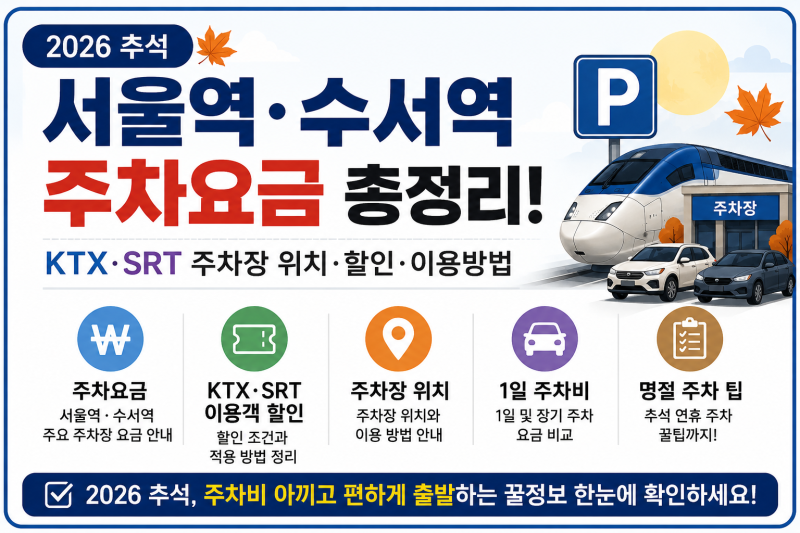 2026 추석 서울역·수서역 주차요금 총정리｜KTX 주차장 위치·할인·이용방법
