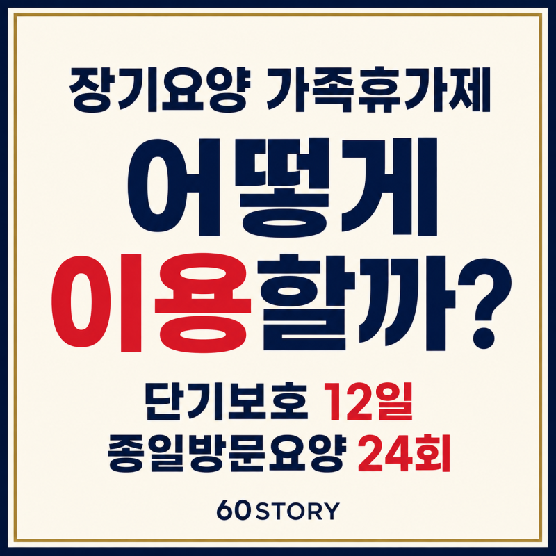 2026년 장기요양 가족휴가제 총정리 : 단기보호 12일·종일방문요양 24회 이용방법