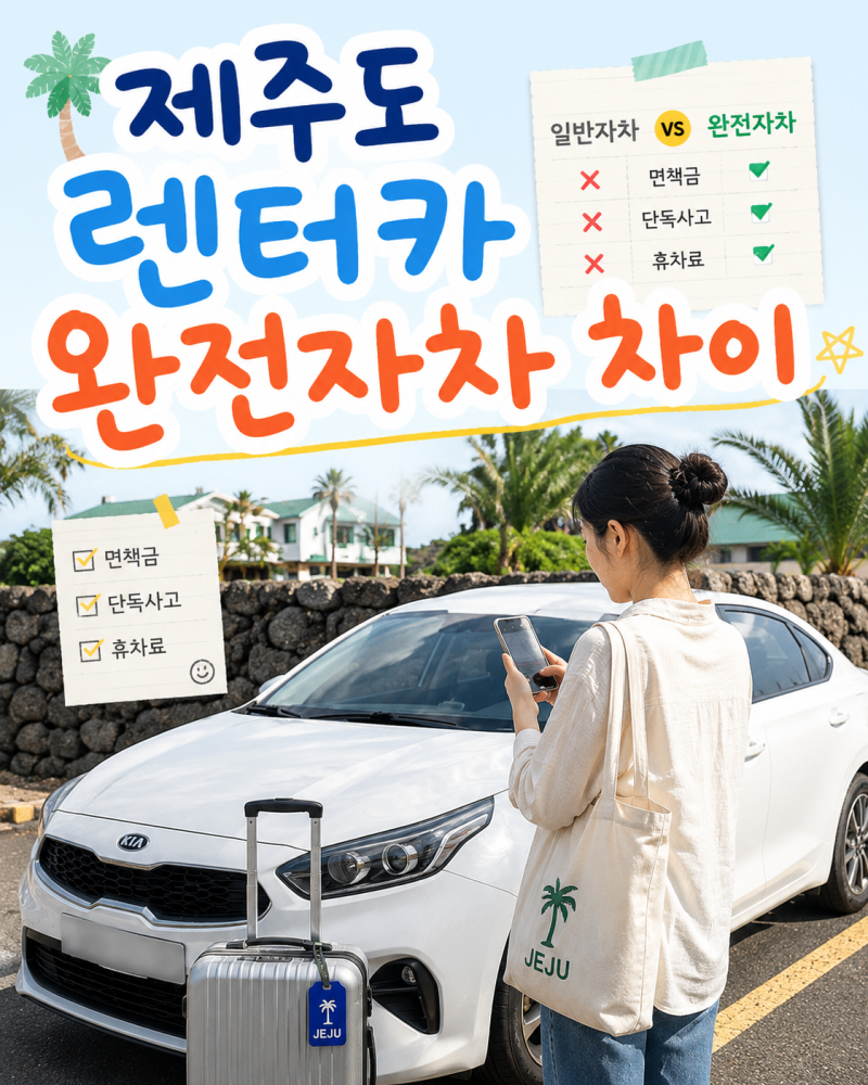 제주도 렌터카 완전자차 차이, 일반자차보다 비싸도 가입해야 할까? 면책금부터 확인