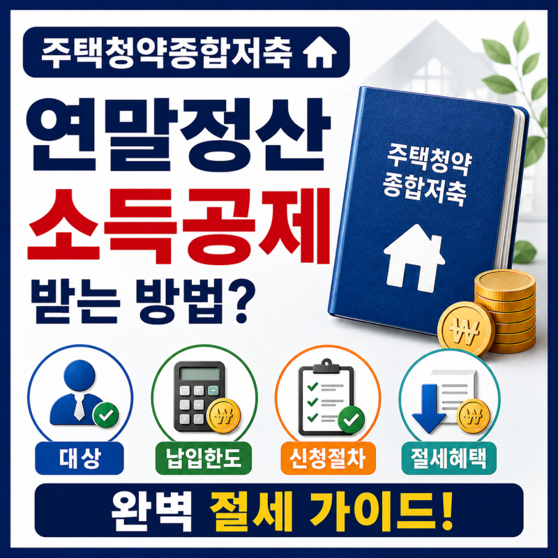 내 집 마련 필수 통장인 주택청약종합저축으로 연말정산 소득공제를 받는 방법, 과연 대상과....