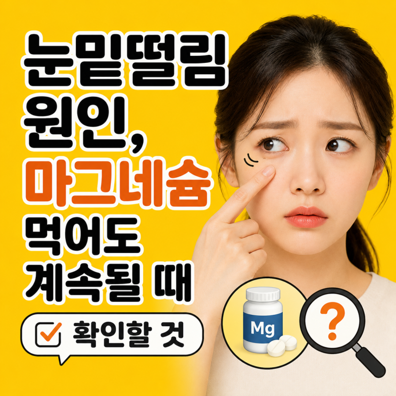 눈밑떨림 원인, 마그네슘 먹어도 계속될 때 확인할 것