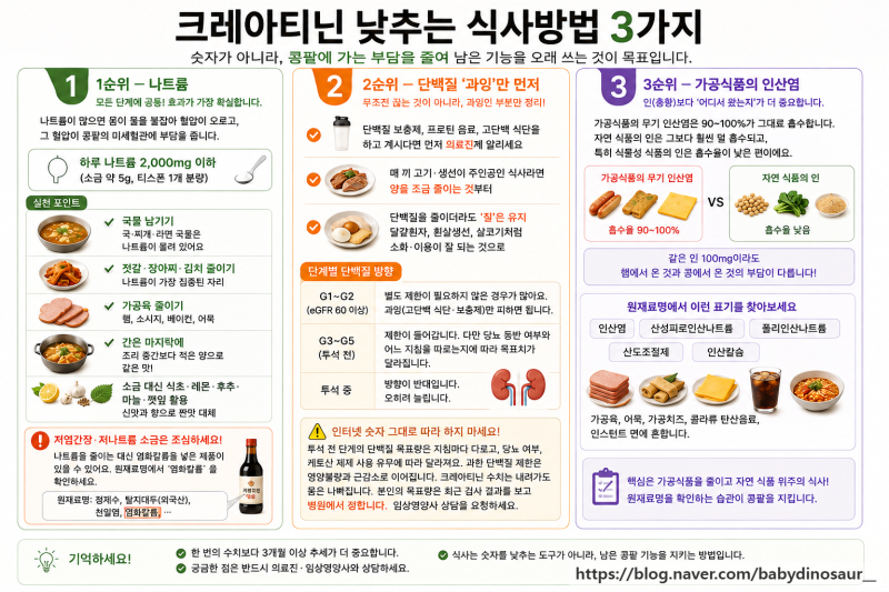 크레아티닌 수치 높을 때, 수치 낮추는 음식보다 먼저 확인해야할 3 가지