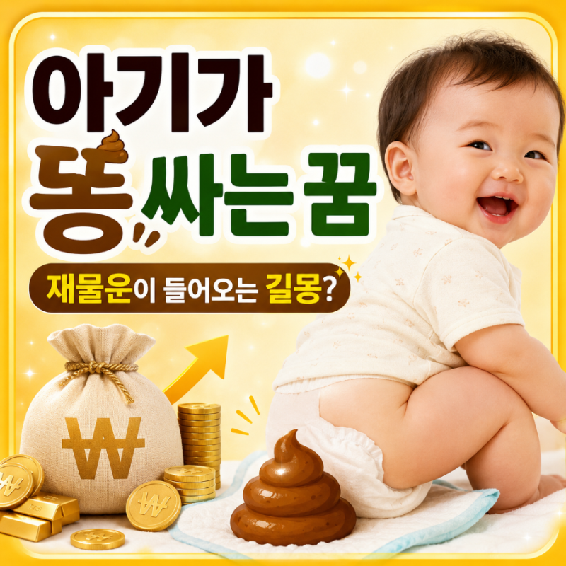 《아기가 똥 싸는 꿈 (재물운이 들어오는 길몽?)》