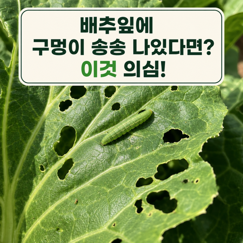 배추잎 구멍 숭숭 배추흰나비 애벌레, 초기 3일이면 정리됩니다