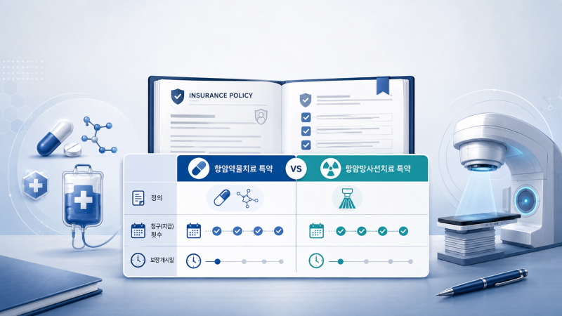 항암약물치료비와 항암방사선치료비 특약 차이: 2026년 암보험 약관 읽는 방법