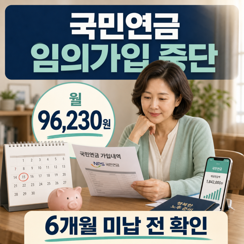 국민연금 임의가입 중단, 6개월 안 내면 끝일까?