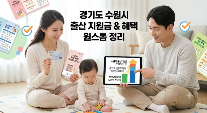 경기도 수원시 출산 지원금 총정리! 첫째부터 받는 혜택 & 신청 팁 (2026 최신)