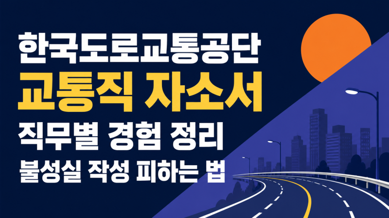 한국도로교통공단 교통직 자소서 작성법｜직무별 경험 정리·불성실 작성 피하는 법