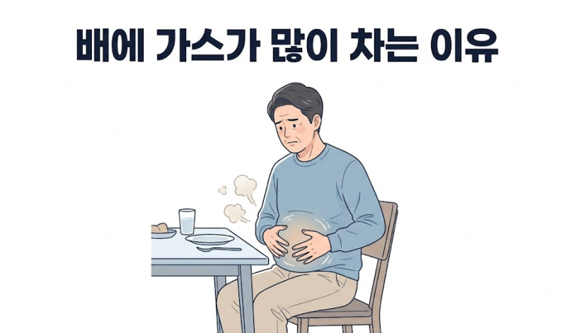 배에 가스가 많이 차는 이유, 복부팽만