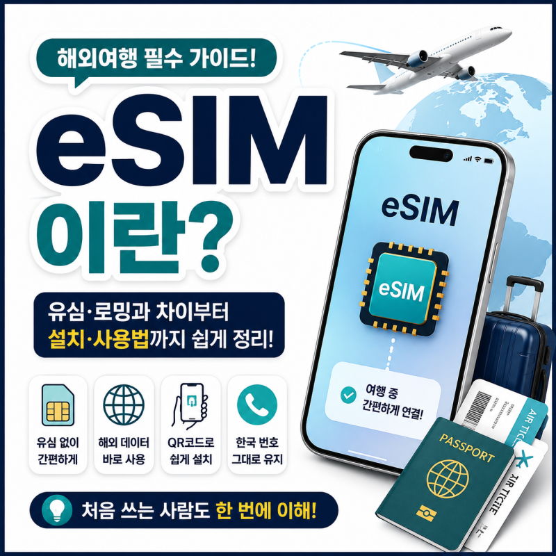 해외여행 이심(eSIM) 이란? 처음 쓰는 사람도 쉬운 구매·설치·사용법