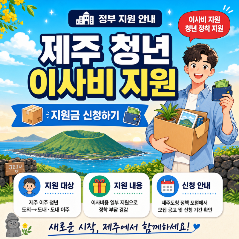 제주 청년 이사비 지원 총정리 — 대상부터 신청, 최대 40만원 지급까지