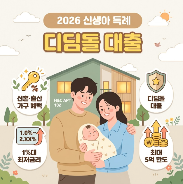 2026 신생아 특례 디딤돌 대출 완벽 가이드: 최대 5억 한도, 1%대 최저금리 조건 및 소득·자산 ....