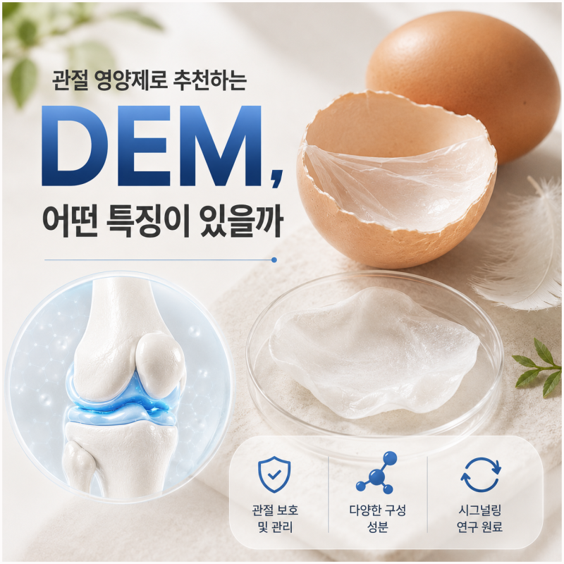 관절 영양제로 추천하는 DEM, 어떤 특징이 있을까