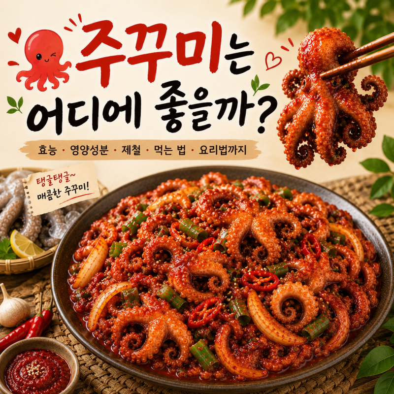 주꾸미는 어디에 좋을까? 효능·영양성분·제철·먹는 법·요리법까지