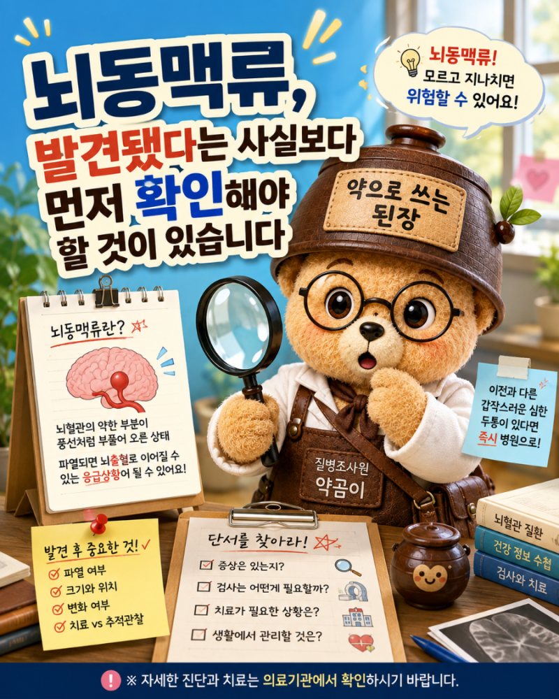 뇌동맥류, 발견됐다는 사실보다 먼저 확인해야 할 것이 있습니다