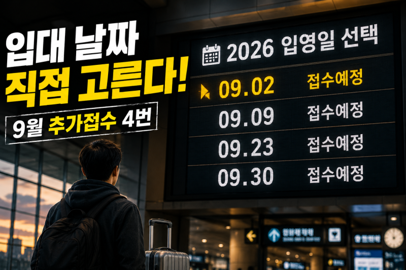 2026 현역병 입영일자 본인선택 9월 추가접수 2일 9일 23일 30일 신청방법