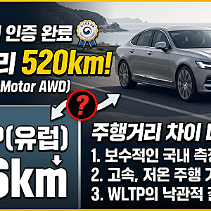 볼보 ES90 국내 인증 주행거리 520km! WLTP(706km)와 차이 나는 이유 총정리