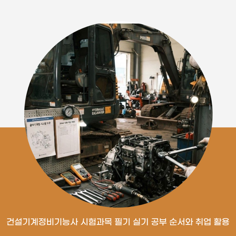 건설기계정비기능사 시험과목 필기 실기 공부 순서와 취업 활용