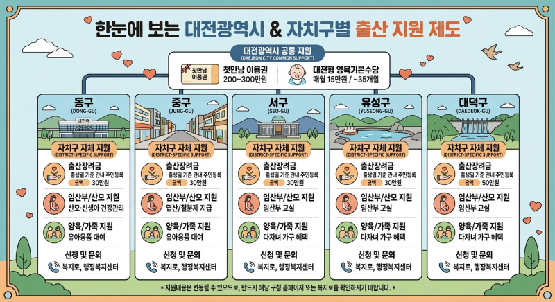 [대전 예비아빠 필독] 대전광역시 임신·출산·양육 지원제도 세부 총정리(대전광역시 동구, ....