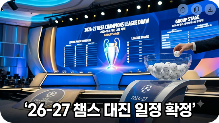 2026-27 챔스 조추첨 결과 및 리그 페이즈 대진 일정 총정리