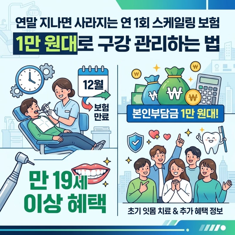 연말 지나면 사라지는 연 1회 스케일링 보험, 1만 원대로 구강 관리하는 법