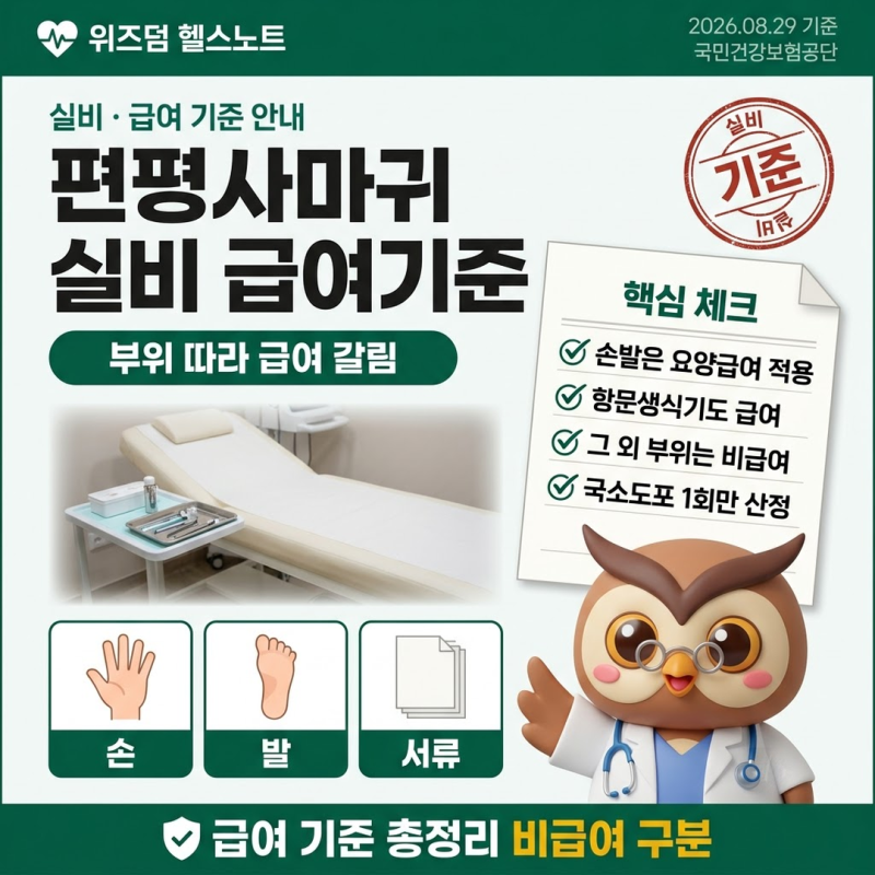 편평사마귀 실비 급여 기준 총정리 (제거술·비급여·실손보험)
