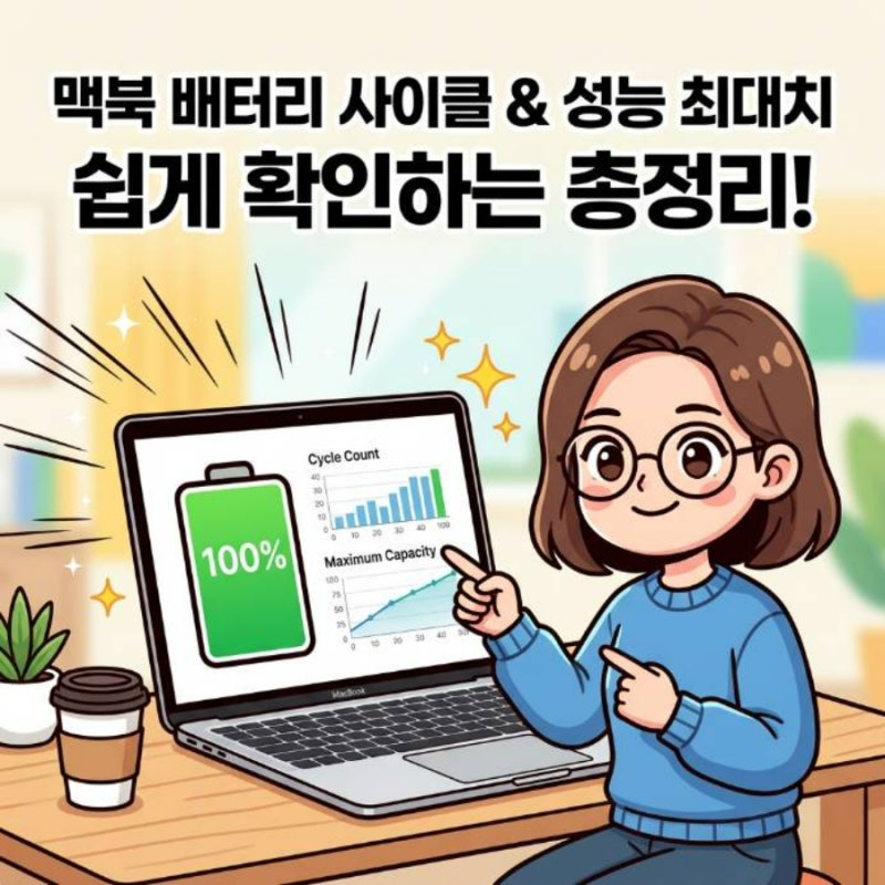 맥북 배터리 사이클 수 및 성능 최대치 확인법 총정리