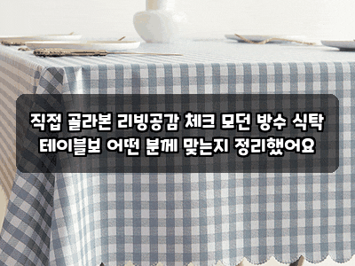 직접 골라본 리빙공감 체크 모던 방수 식탁 테이블보 어떤 분께 맞는지 정리했어요