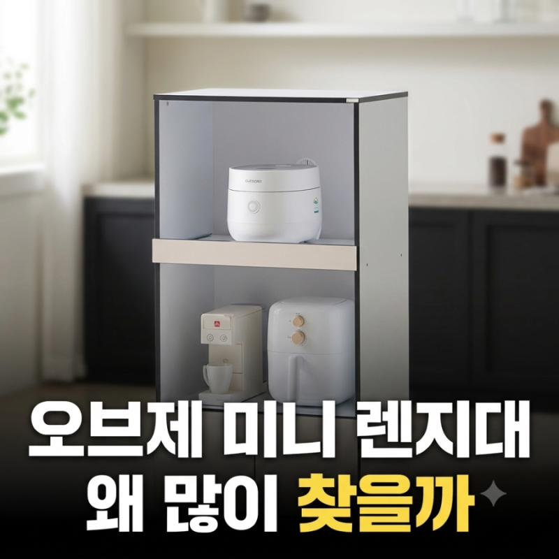 오브제 미니 전자 렌지 밥솥 수납장 선반 렌지대 저렴하게 사는 방법과 사이즈 실측 팁