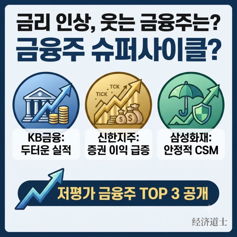 한은이 두 달째 금리를 올렸다, 금융주는 왜 웃고 있을까 | KB금융 신한지주 삼성화재