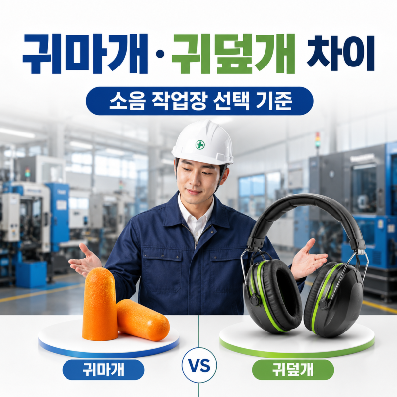 귀마개와 귀덮개 차이, 소음 작업장 보호구 선택 기준