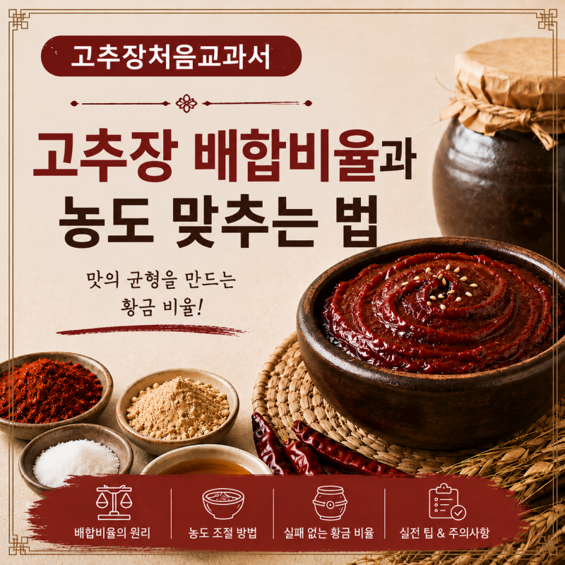 고추장 초보자도 따라올 수 있는 단계별 과정 ③｜고추장 배합비율과 농도 맞추는 법
