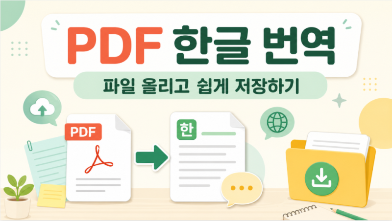 PDF 한글 번역 무료로 하는 방법｜파일 올리고 저장까지 쉽게 따라하기