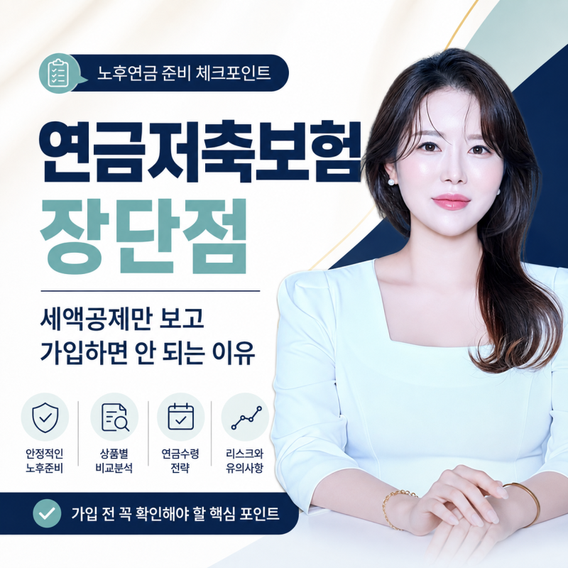 연금저축보험 장단점, 세액공제만 보고 가입하면 안 되는 이유