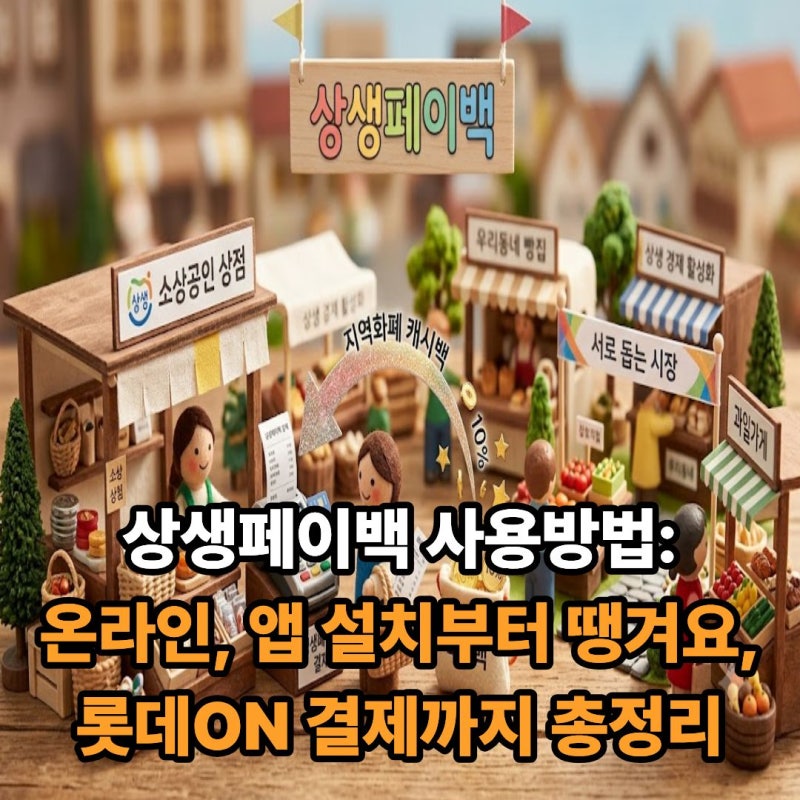 상생페이백 사용방법:온라인, 앱 설치부터 땡겨요,롯데ON 결제까지 총정리