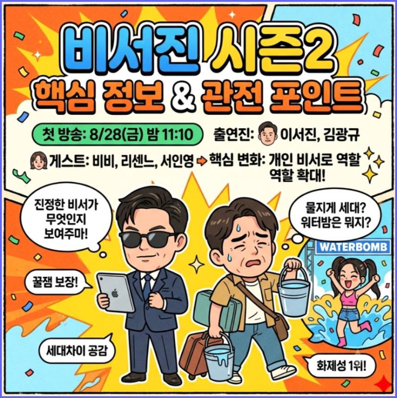 "나혼산 확실하게 밟겠다" 비서진 시즌2 이서진의 파격 공약, 과연 통할까?