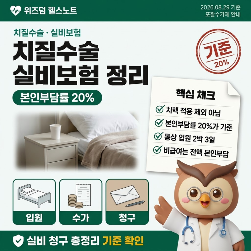 치질수술실비보험 총정리 (포괄수가제·본인부담률 20%·비급여)