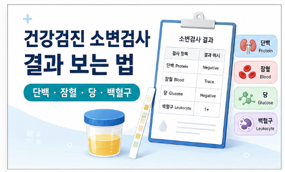 건강검진 소변검사 결과 보는 법｜단백·잠혈·당·백혈구 한 번에 정리