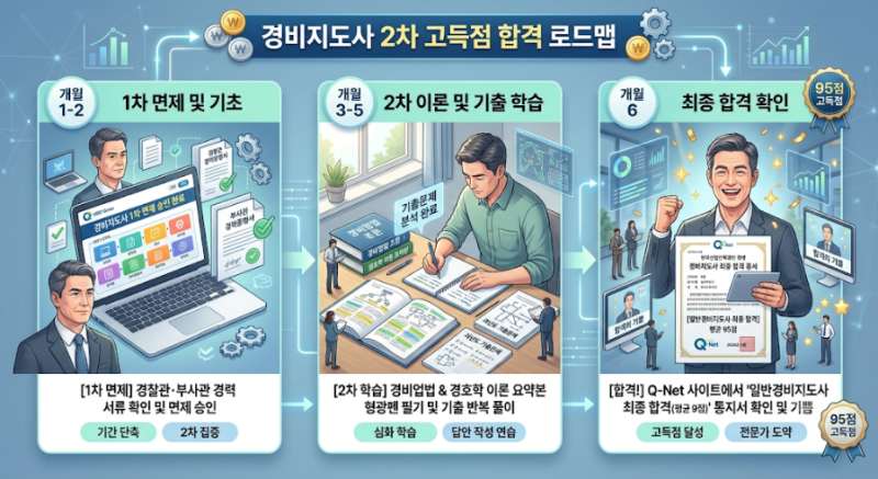 경비지도사 1차 면제 조건 및 2차 고득점 합격 비법: 5060 평생 현장 관리직 추천