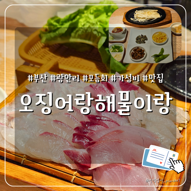 [부산 오징어랑해물이랑] 광안리 가성비 모듬회 맛집 추천