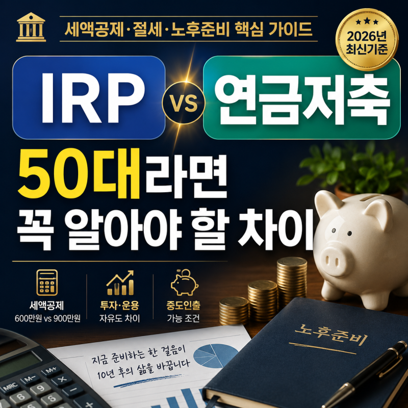 IRP와 연금저축 뭐가 다를까? 50대라면 꼭 알아야 할 차이와 세액공제 총정리