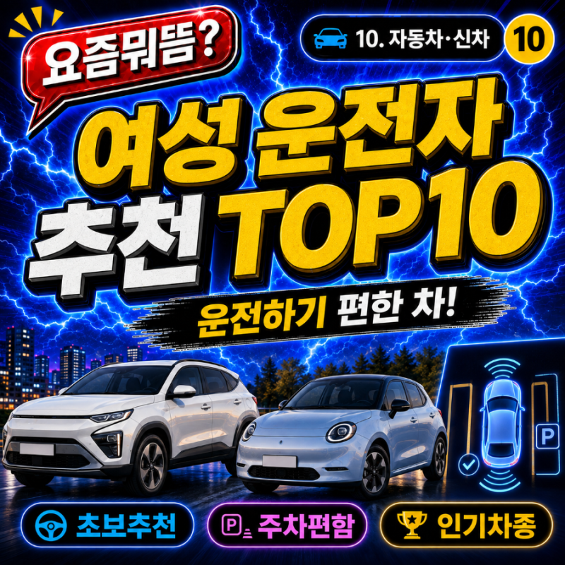 “운전하기 편한 차가 최고!” 여성 운전자 추천 국산차 TOP10