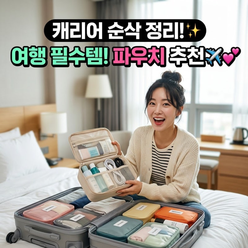 여행용 파우치 추천! 캐리어 정리 세트 활용법과 압축 꿀팁