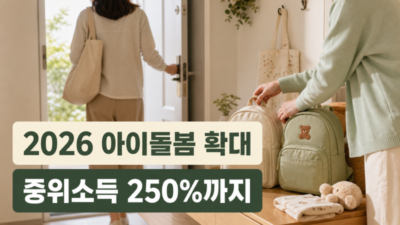 2026 아이돌봄서비스 확대｜중위소득 250%·다자녀 10% 추가지원, 쌍둥이 가정 체크